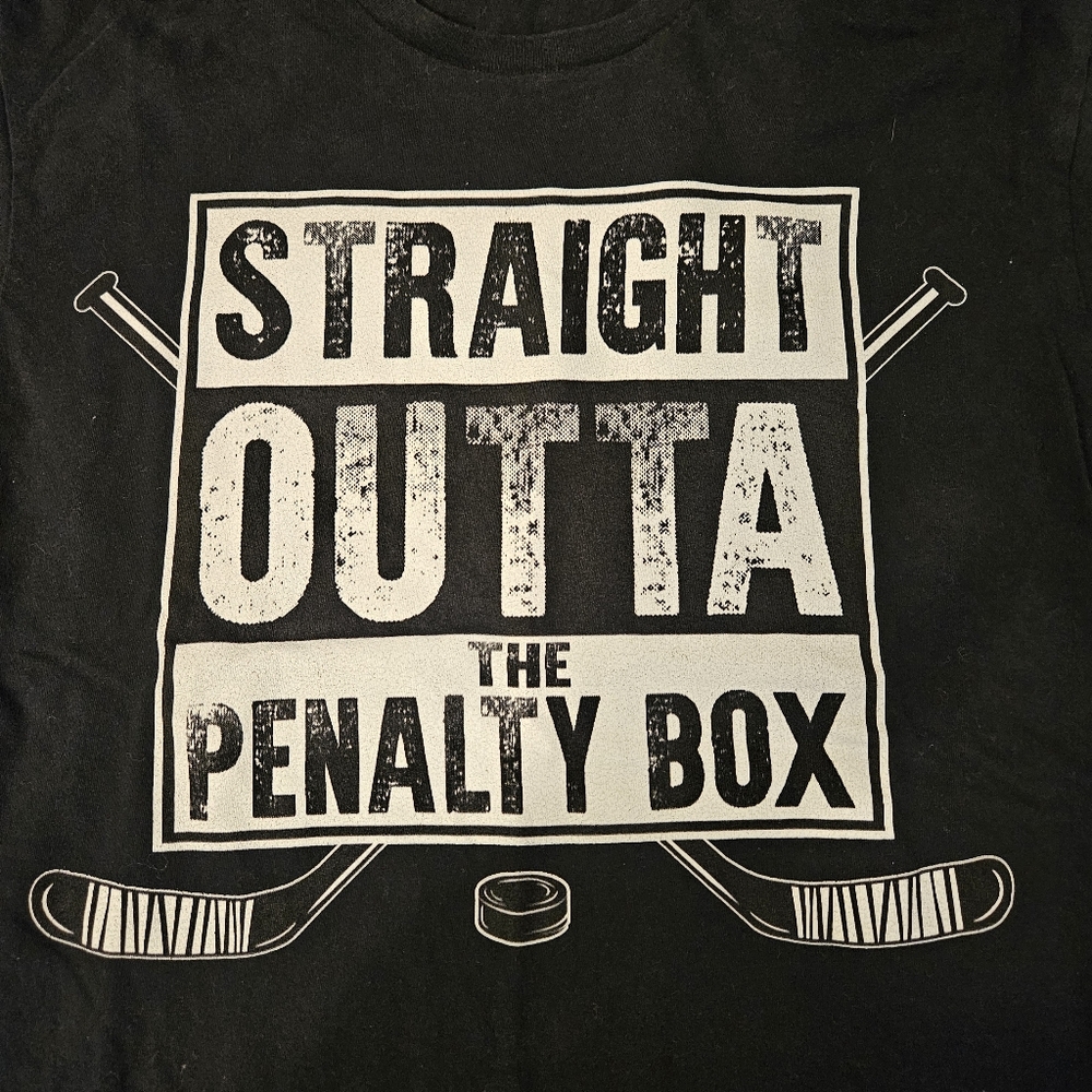 Black Graphic Tee - Straight Outta The Penalty Box ADULT M